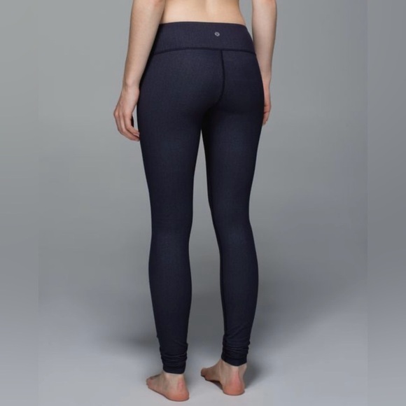 lululemon athletica Pants - Lululemon Wunder Under Denim Leggings Brushed Black Size 6